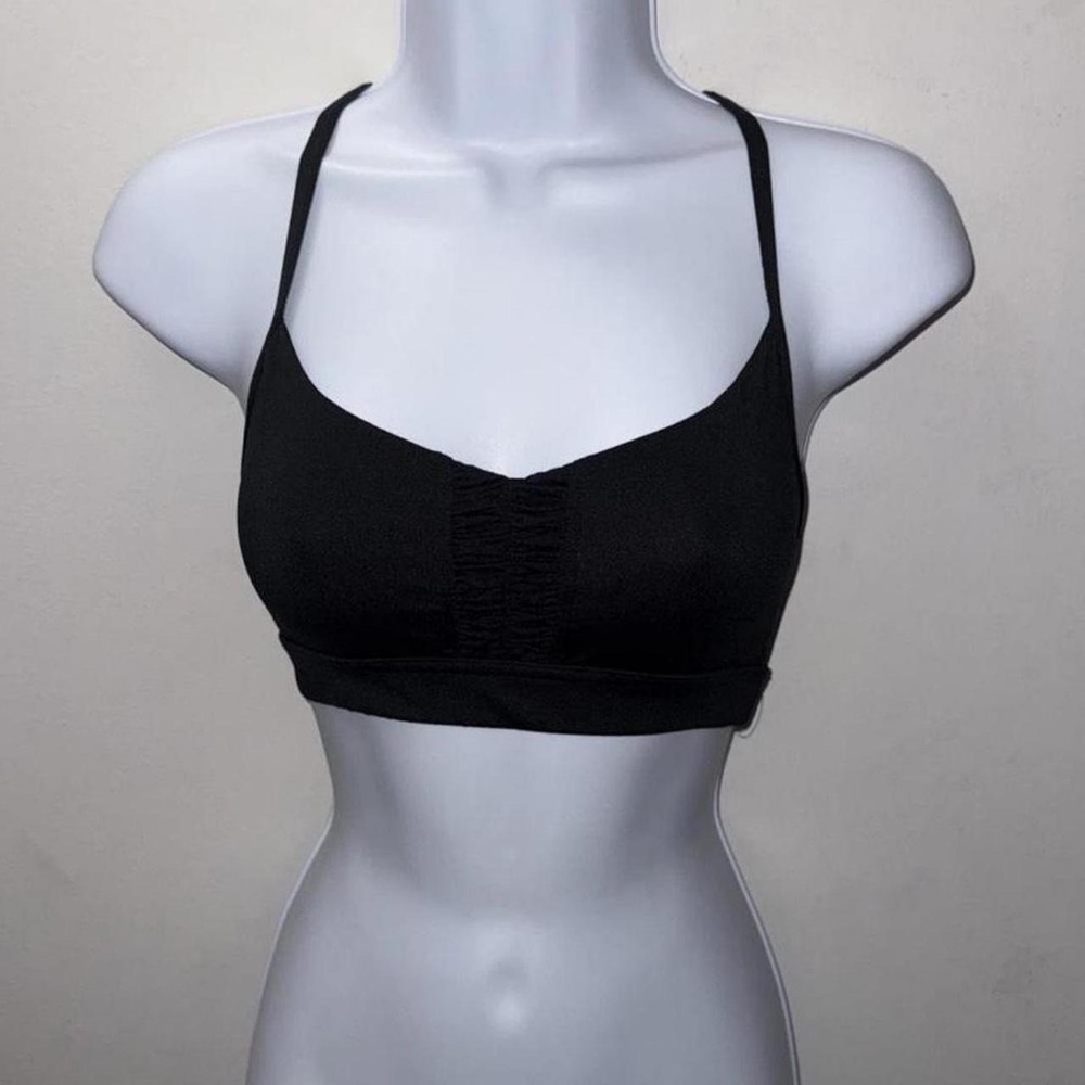 Champion C9 Womens Black Ruched Front Racerback Sports Bra Activewear Yoga XS